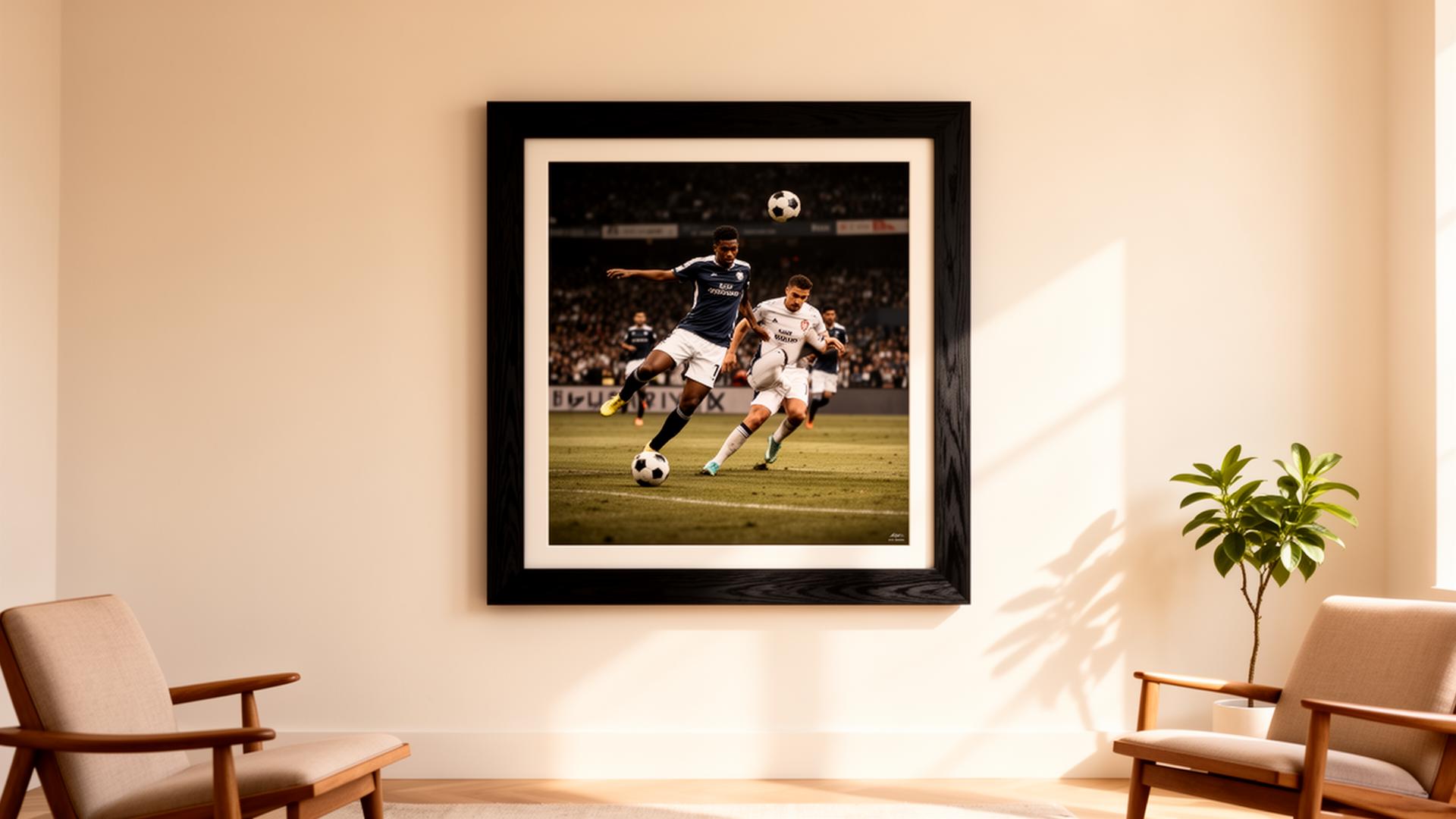 Framed sports artwork